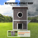 VEVOR Divstāvu āra koka māja kaķiem ar jumtu un durvju aizkariem