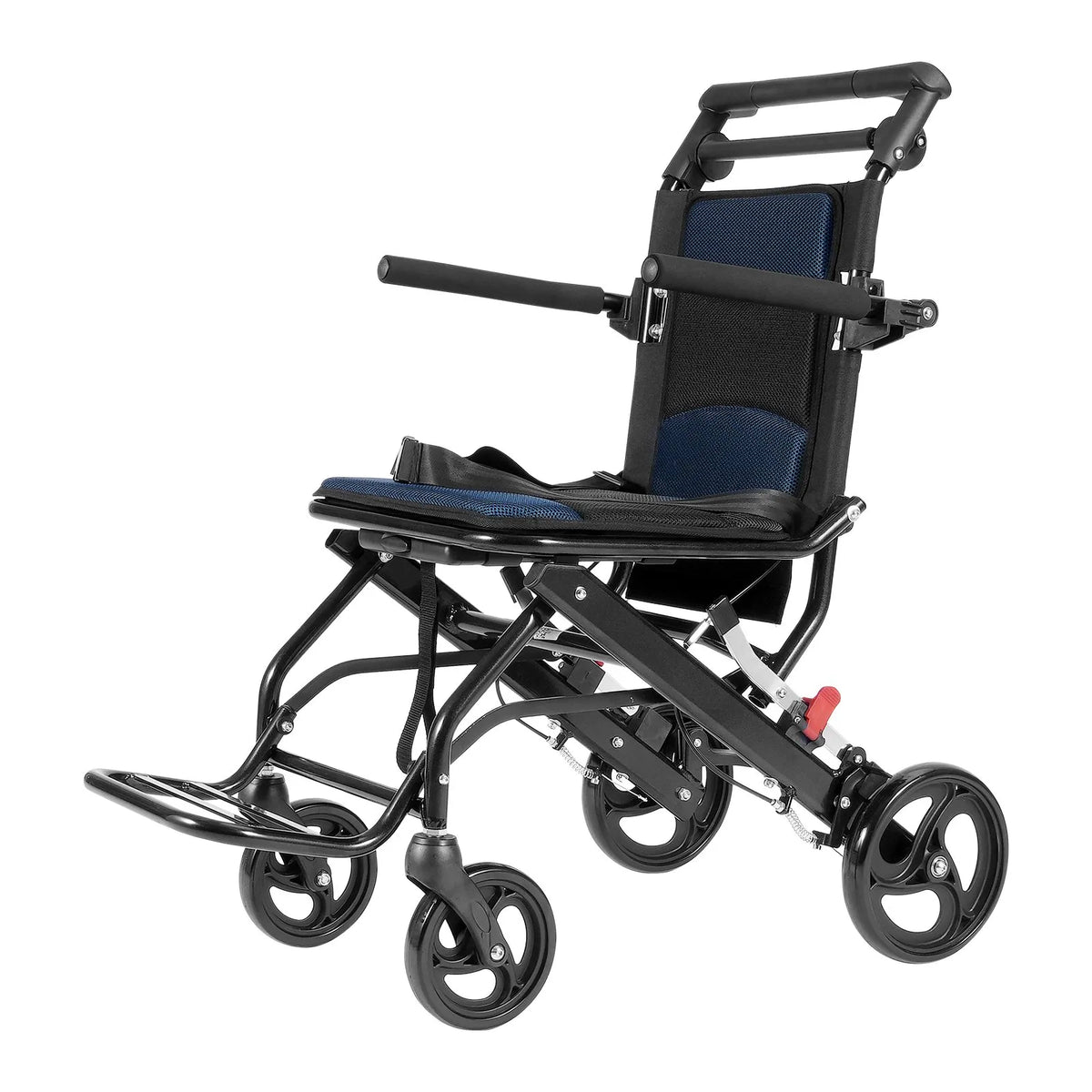 VEVOR transporta ratiņkrēsls no alumīnija sakausējuma, salokāms, sēdekļa platums 40 cm, slodze līdz 99,8 kg - ZEMLETES.LV