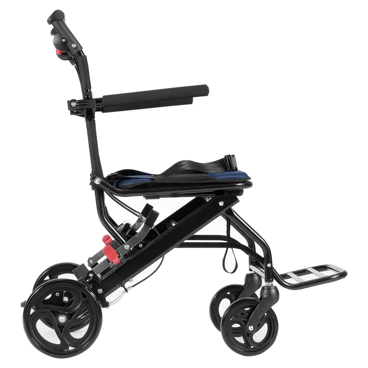 VEVOR transporta ratiņkrēsls no alumīnija sakausējuma, salokāms, sēdekļa platums 40 cm, slodze līdz 99,8 kg - ZEMLETES.LV
