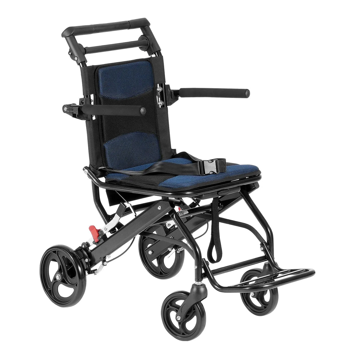 VEVOR transporta ratiņkrēsls no alumīnija sakausējuma, salokāms, sēdekļa platums 40 cm, slodze līdz 99,8 kg - ZEMLETES.LV