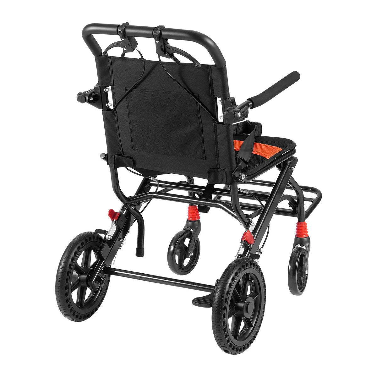 VEVOR transporta ratiņkrēsls no alumīnija sakausējuma, salokāms, sēdekļa platums 45,7 cm, slodze līdz 99,8 kg - ZEMLETES.LV