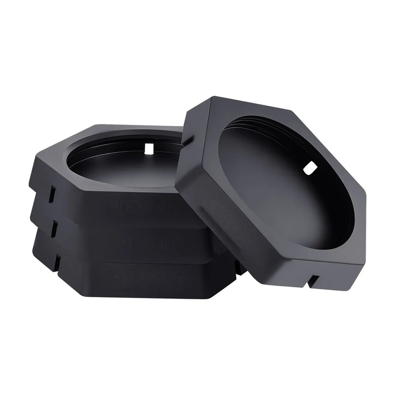 VEVOR RV izlīdzināšanas paliktņi 4 gab., gumijas domkrata stabilizatori 25,4 cm apaļiem balstiem, 2268 kg nestspēja katram, kemperiem, piekabēm un A/C klases dzīvojamajiem automobiļiem