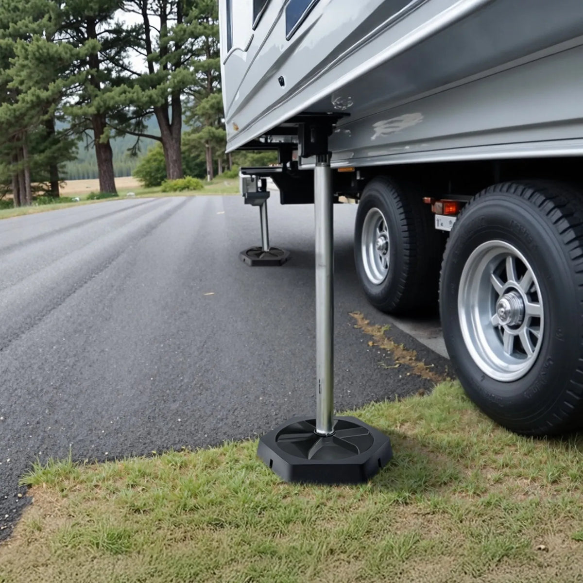 VEVOR RV tasandusklotsid, 4 tk, kummist tunkide stabilisaatorid 25,4 cm ümmarguste tugisammaste jaoks, kandevõime 2268 kg igaühe kohta, mõeldud matkaautodele, haagistele ja A/C-klassi elamautodele