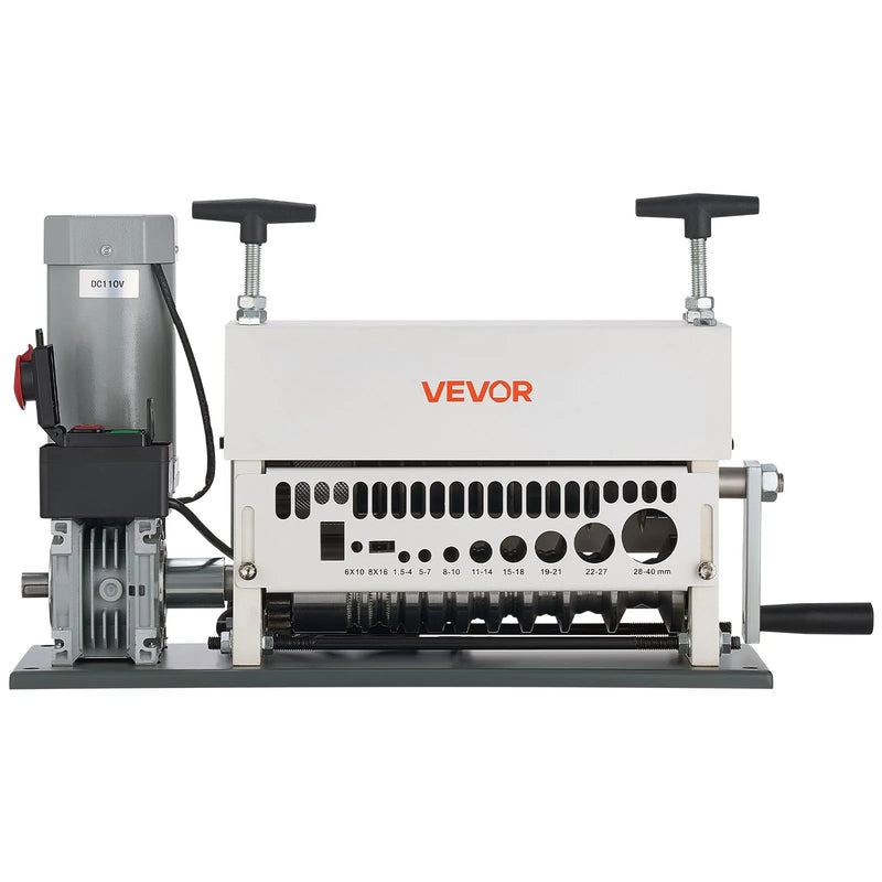 VEVOR elektriskā vadu izolācijas noņemšanas iekārta, 1,5–40 mm, automātiska 11 kanālu vara kabeļu izolācijas noņēmējmašīna, 370 W, ar manuālu roktura režīmu, avārijas apturēšanas pogu, metāllūžņu vara pārstrādei