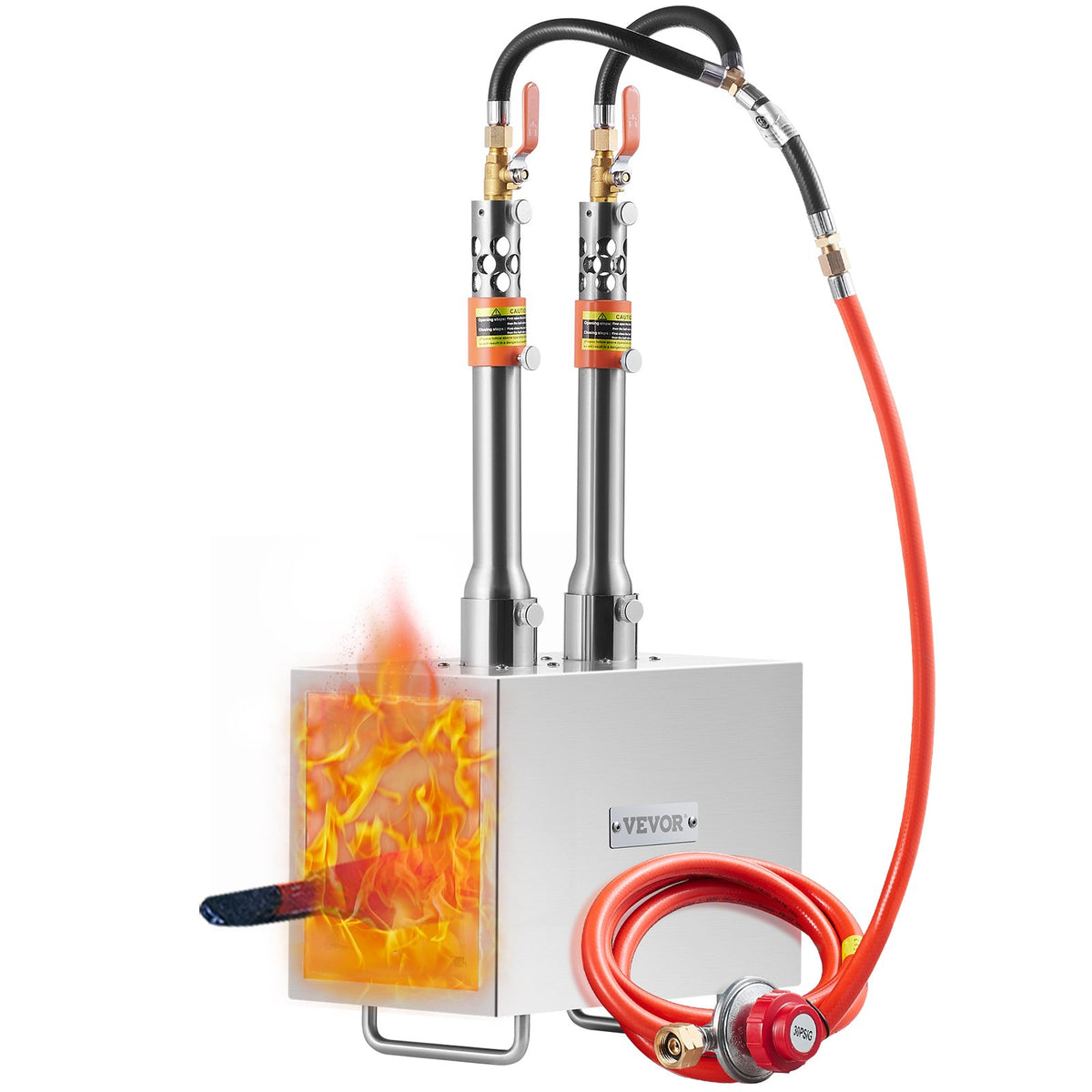 VEVOR Portable Propane Forge with 2 Burners, 1427 °C, for Metalworking and Knife Forging, Second Model