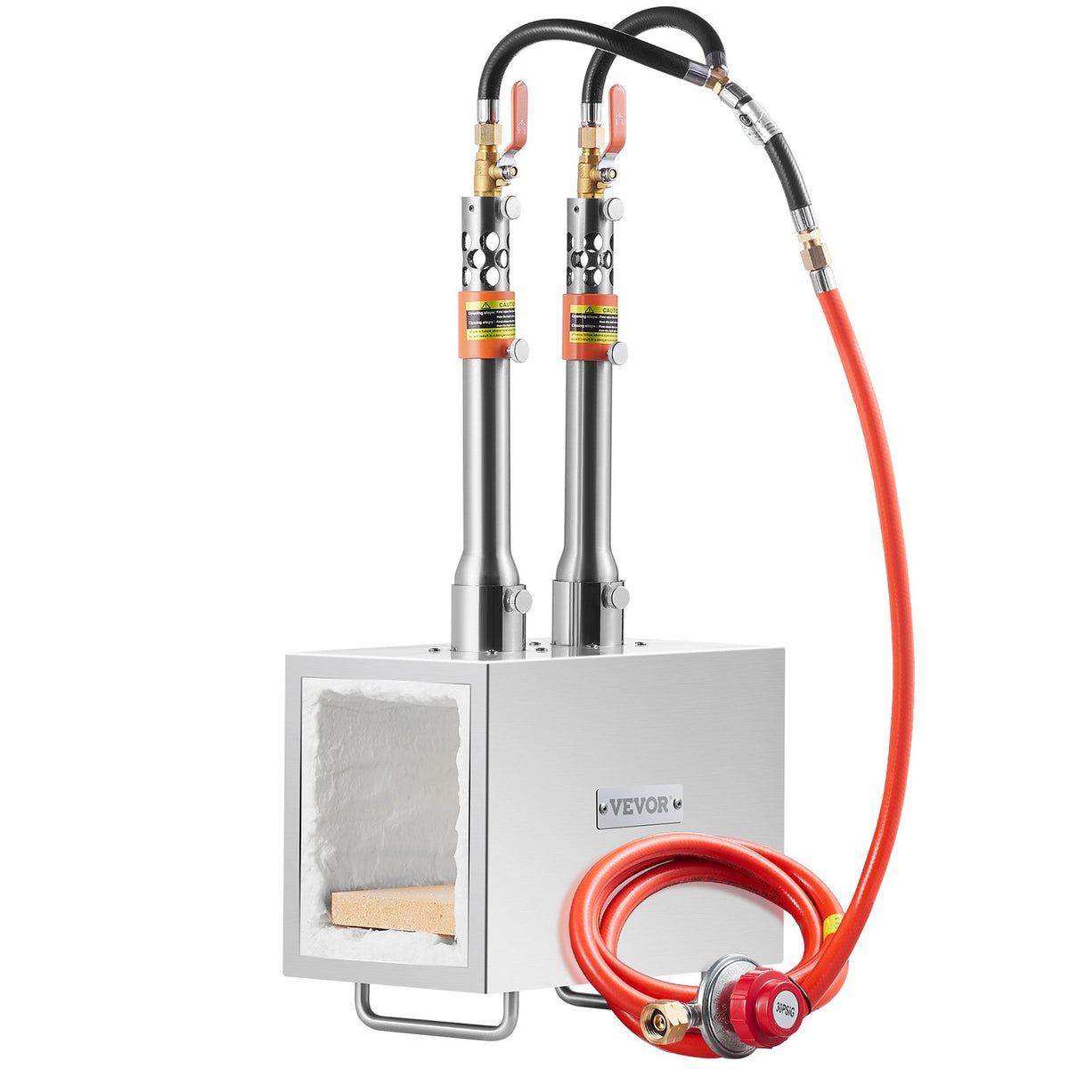 VEVOR Portable Propane Forge with 2 Burners, 1427 °C, for Metalworking and Knife Forging, Second Model