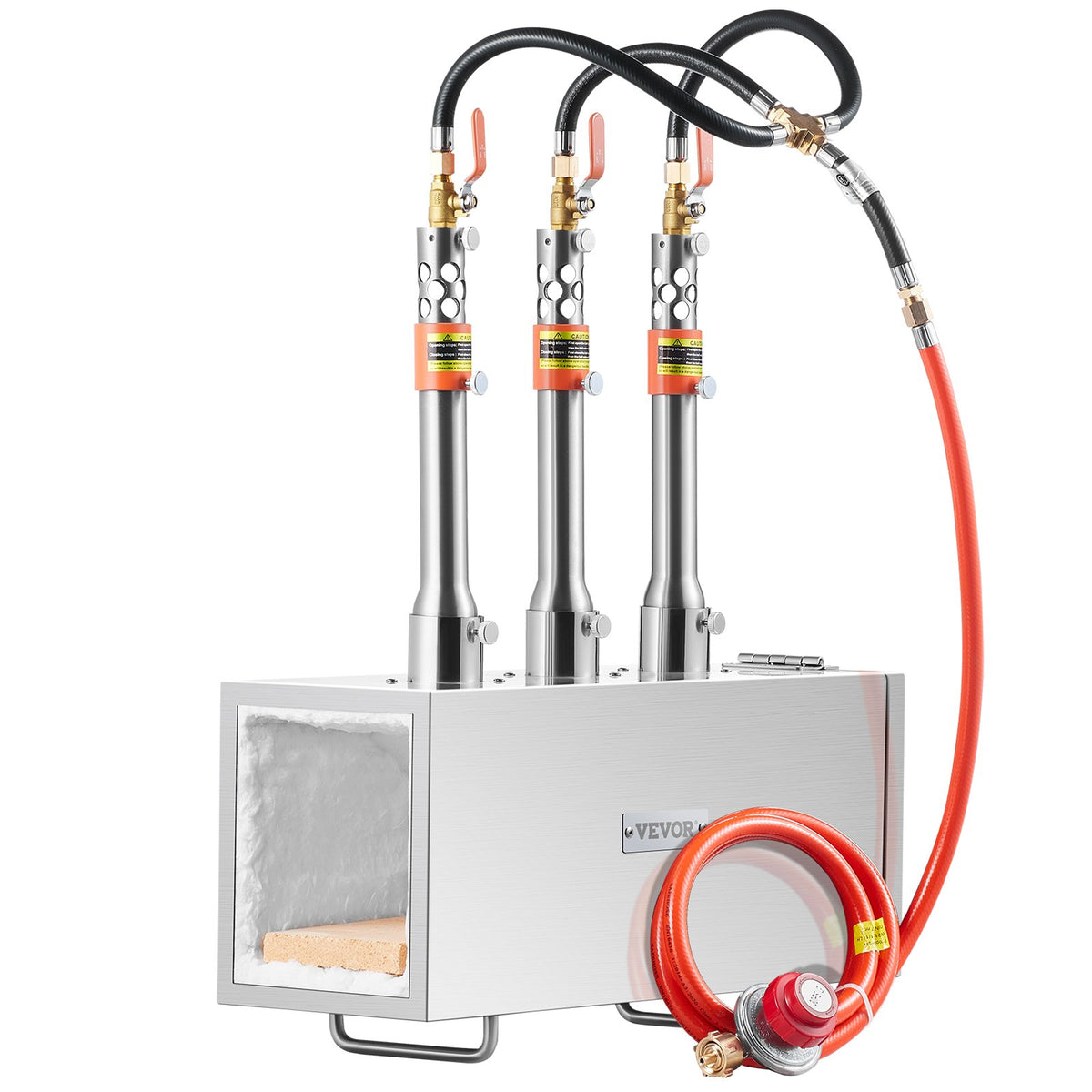 VEVOR Portable Propane Forge with 3 Burners, 1433 °C, for Metalworking and Knife Forging