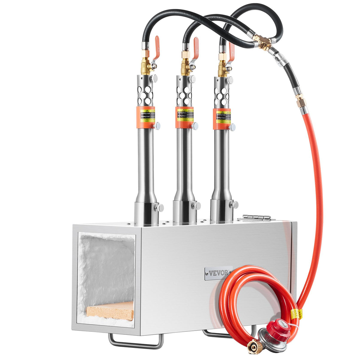 VEVOR Portable Propane Forge with 3 Burners, 1427 °C, for Metalworking and Knife Forging