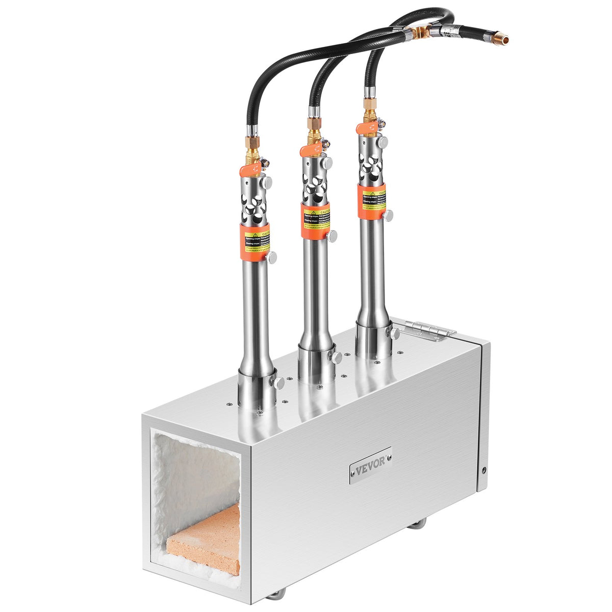 VEVOR Portable Propane Forge with 3 Burners, 1433 °C, for Metalworking and Knife Forging, Second Model