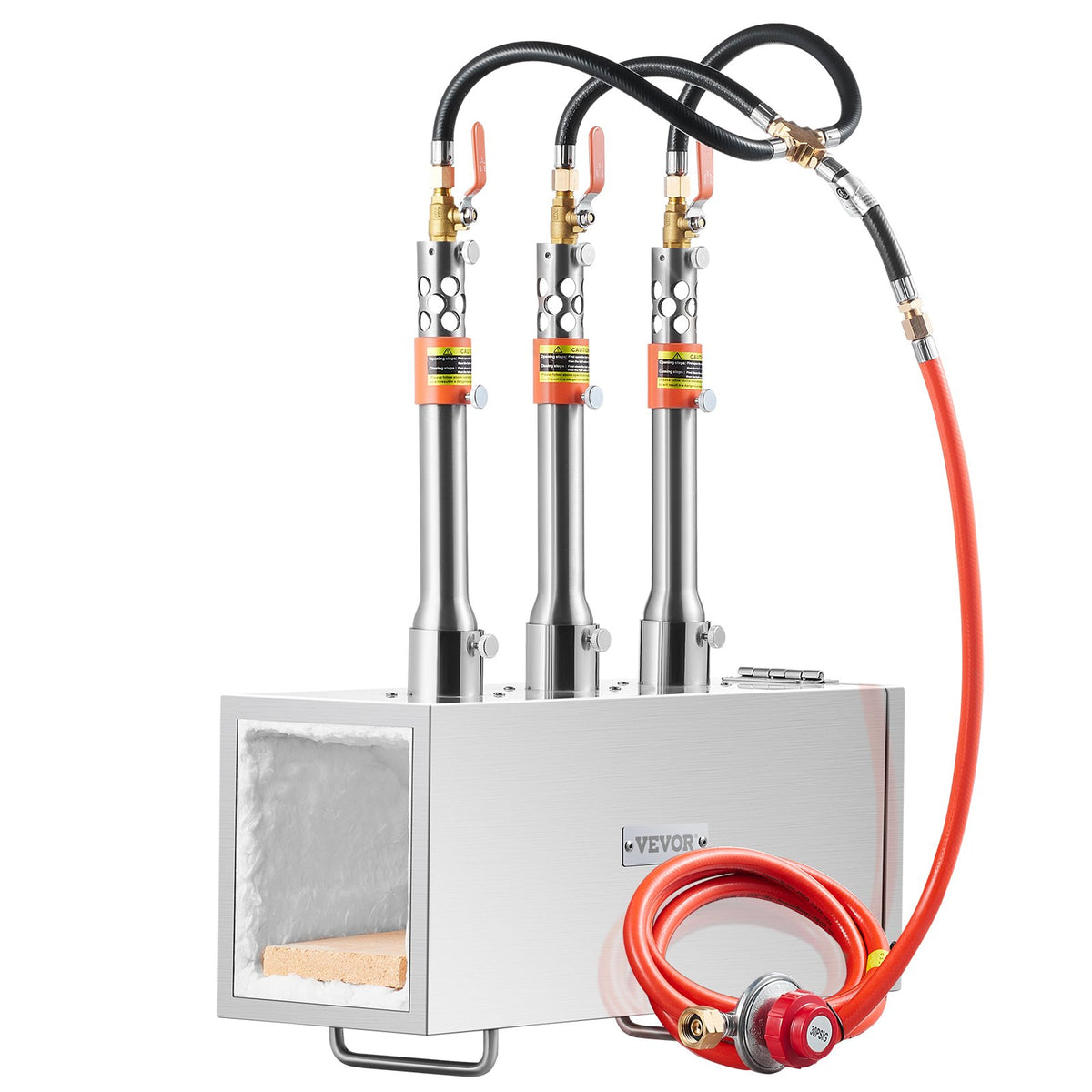 VEVOR Portable Propane Forge with 3 Burners, 1433 °C, for Metalworking and Knife Forging, Second Model