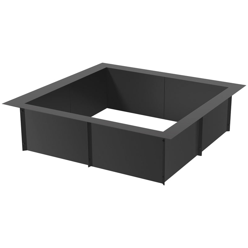 VEVOR kvadrātveida ugunskura gredzens – 91 × 91 cm ārējais tērauda DIY ugunskura ieliktnis