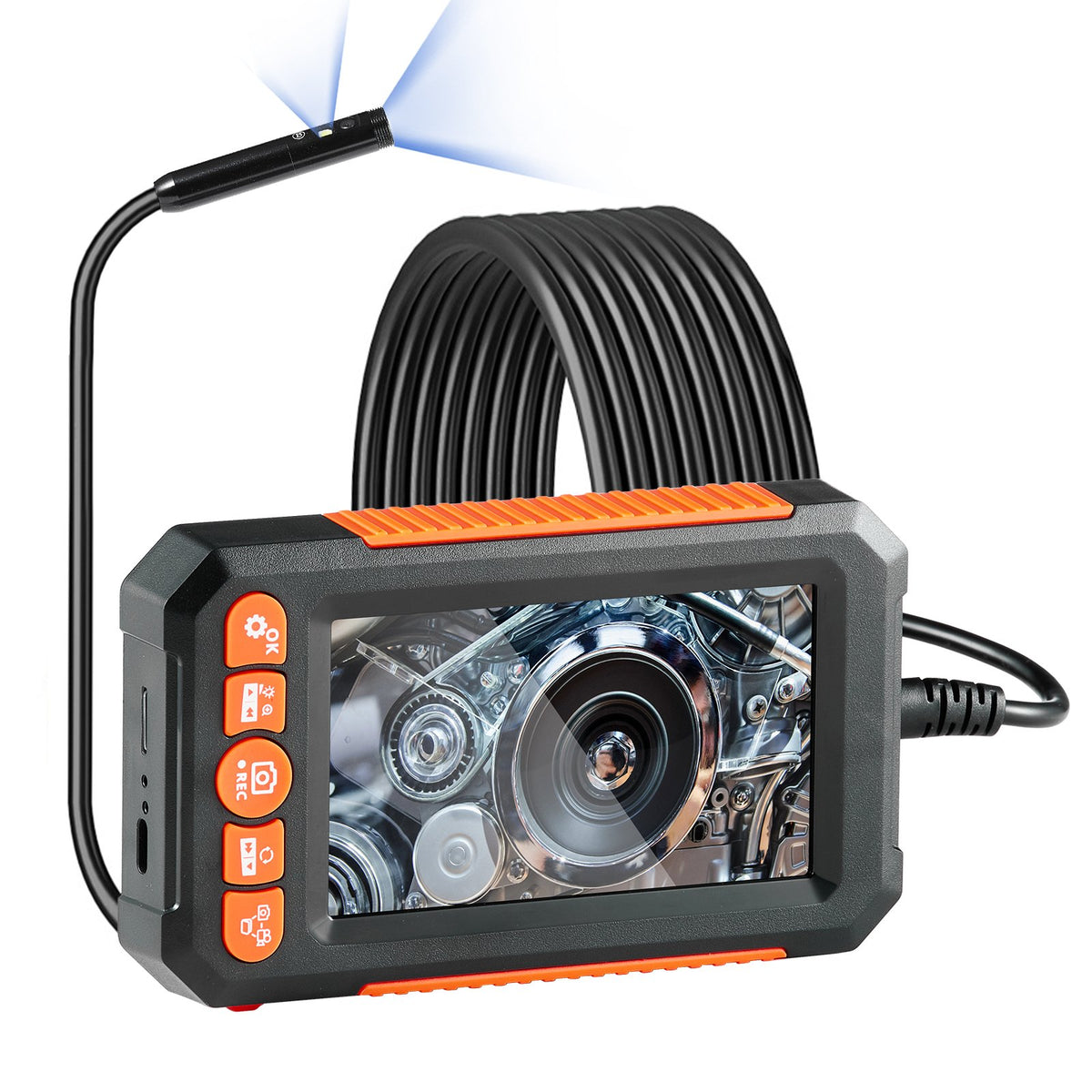 VEVOR Endoscope Camera with Illumination, Dual Lens Borescope, 1.5 m Cable, 10.9 cm Screen