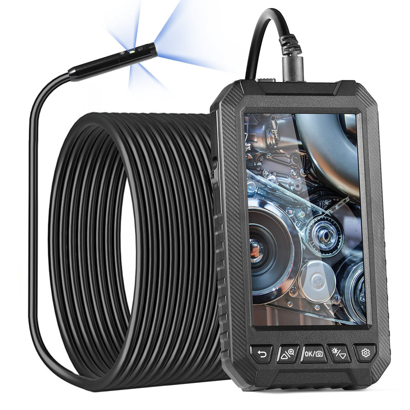 VEVOR endoskopiskā kamera ar apgaismojumu, trīskāršais objektīvs, boroskops, 15 m kabelis, 12,7 cm ekrāns