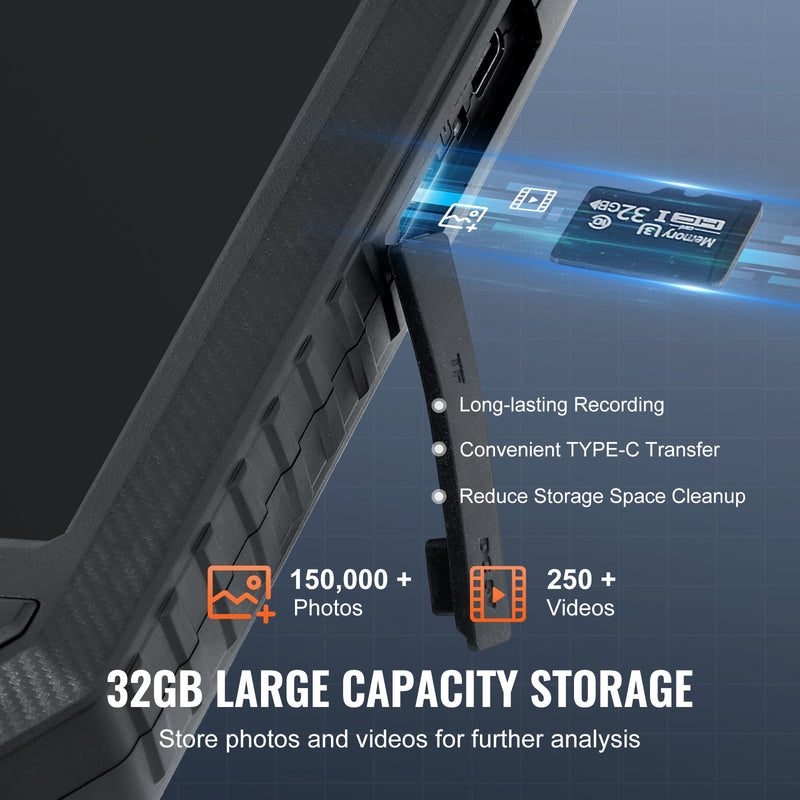 Endoskopa kamera ar apgaismojumu, trīskāršo lēcu boreskops, 5 m kabelis, 12,7 cm ekrāns