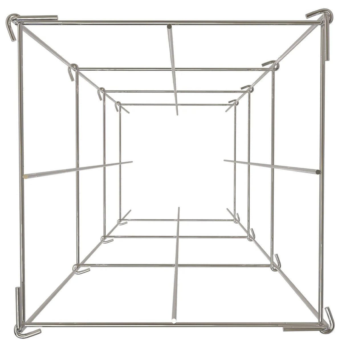 Tomato Supports, 30 × 30 × 117 cm, 10 pcs Square Plant Support Structures, Silver PVC Coated Steel, Towers for Climbing Vegetables, Plants, Flowers and Fruits