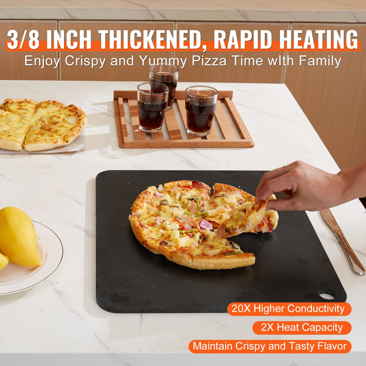 VEVOR Carbon Steel Pizza Peel 40.6 × 36.8 × 1 cm, Pre-Oiled, for Ovens and Grills