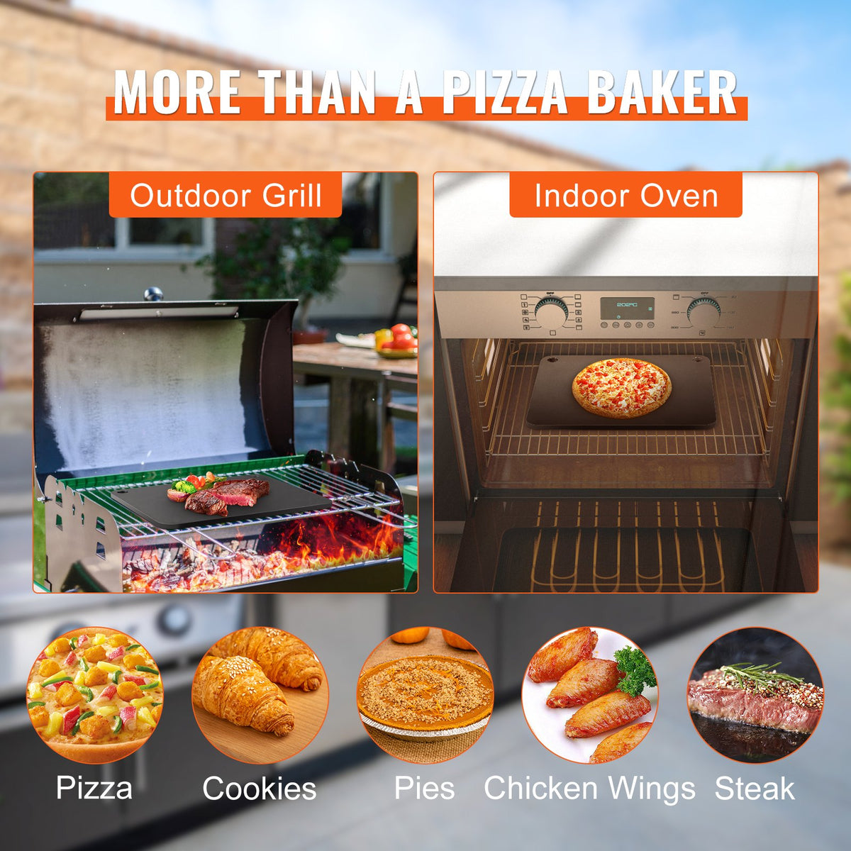 VEVOR Carbon Steel Pizza Peel 40.6 × 36.8 × 1 cm, Pre-Oiled, for Ovens and Grills