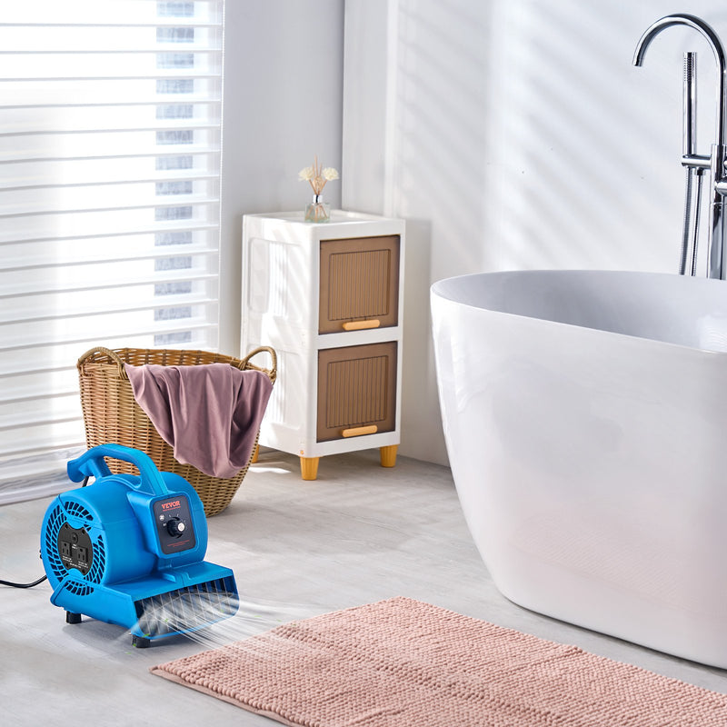 VEVOR grīdas ventilaatorid, 1360 apgr./min, 1020 m³/h gaisa plūsma, ar 4 pūšanas leņķiem un 3 ātrumiem