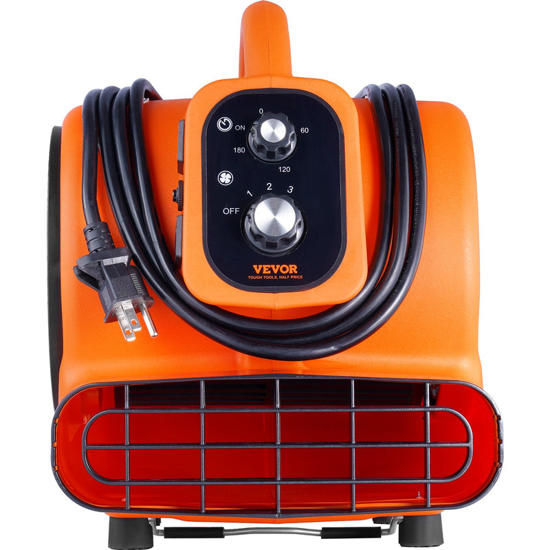 VEVOR grīdas ventilators, 1380 apgr./min, 1700 m³/h gaisa plūsma, ar 4 pūšanas leņķiem un 3 ātrumiem