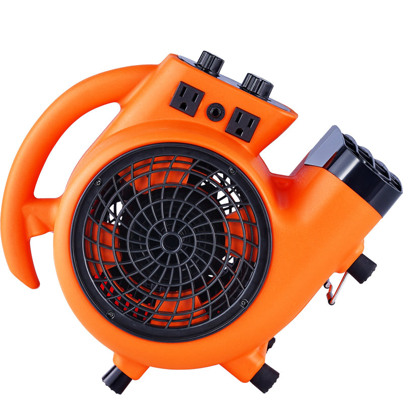 VEVOR grīdas ventilators, 1380 apgr./min, 1700 m³/h gaisa plūsma, ar 4 pūšanas leņķiem un 3 ātrumiem