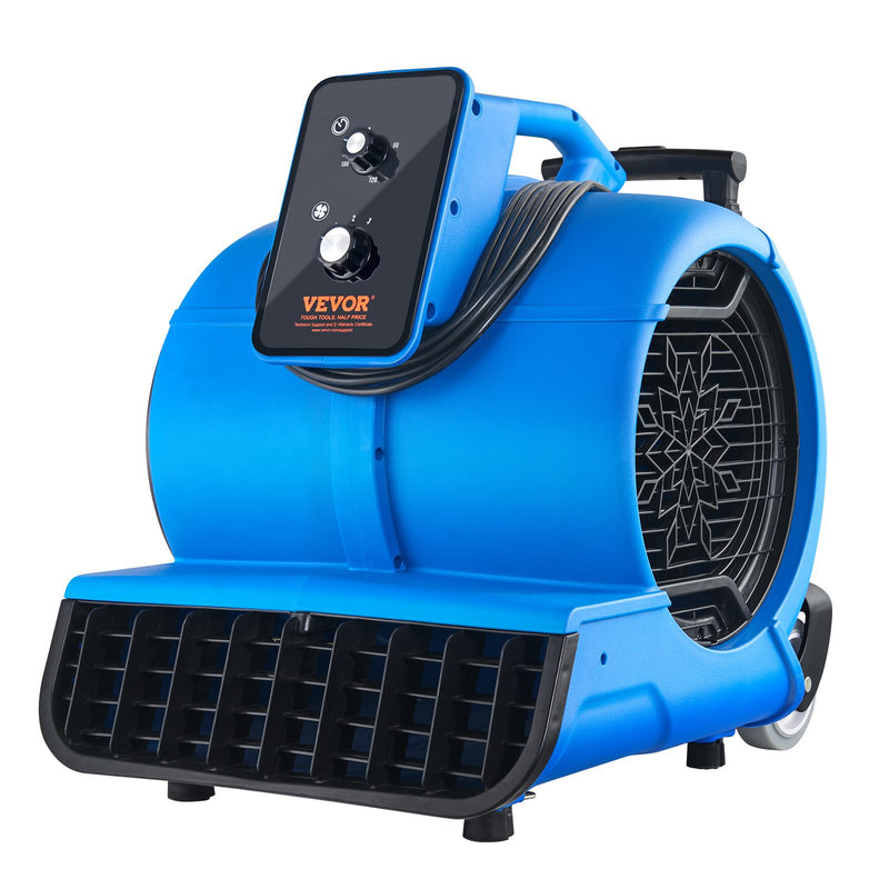 VEVOR grīdas ventilators, 1400 apgr./min, 6800 m³/h gaisa plūsma, ar 3 pūšanas leņķiem un 3 ātrumiem