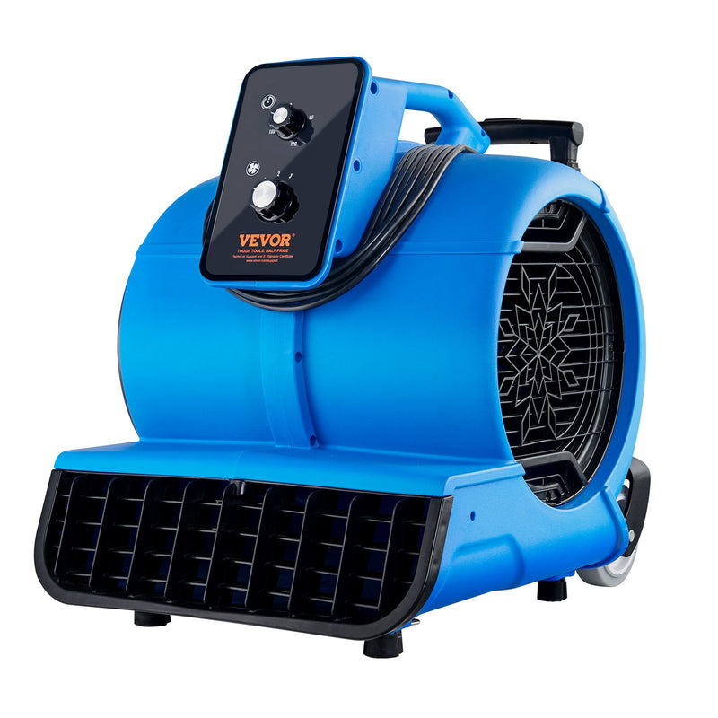 VEVOR grīdas ventilators, 1400 apgr./min, 6800 m³/h gaisa plūsma, ar 3 pūšanas leņķiem un 3 ātrumiem