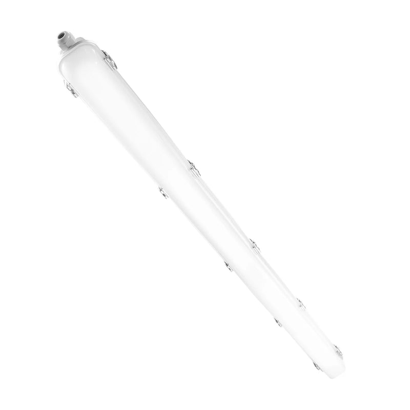 1270 mm  LED mitrumdrošais gaismeklis, jauda izvēlei 60 W / 50 W / 40 W, 5000 K, gaismas plūsma regulējama 5400 / 6400 / 7400 lm, IP65 ūdensizturīgs, piemērots stāvvietām, noliktavām, saldētavām, automazgātavām, komplektā 4 gab.