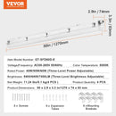 1270 mm LED mitrumdrošais gaismeklis, jauda izvēlei 60 W / 50 W / 40 W, 5000 K, gaismas plūsma regulējama 5400 / 6400 / 7400 lm, IP65 ūdensizturīgs, piemērots stāvvvietām, noliktavām, saldētavām, automazgātavām, komplektā 4 gab.