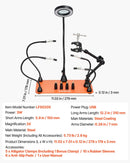 Magnētiskā lodēšanas stacija ar trešo roku, 3× LED palielināmo lampu, 4 PCB turētājiem un 360° karstā gaisa pistoles turētāju, smagas bāzes modelis elektroniķu darbiem
