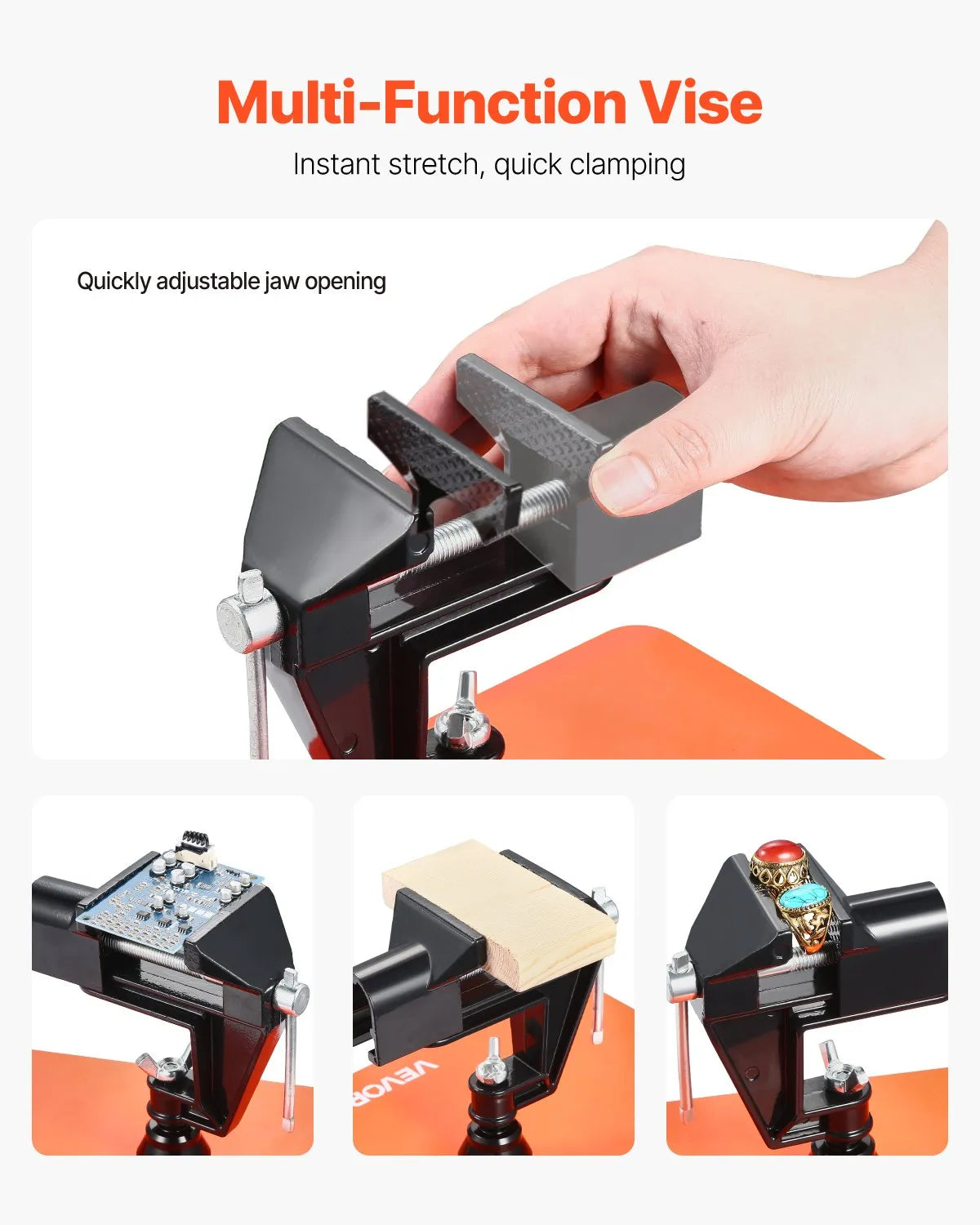 VEVOR Magnetic Soldering Station with Third Hand, 4 Adjustable Arms, Clamps, 3× LED Magnifying Lamps and 4 PCB Holders