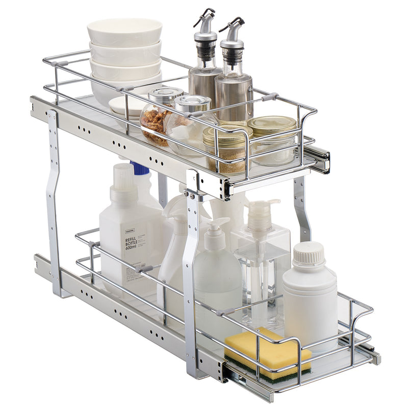 VEVOR 2-līmeņu izvelkamais skapja organizators zem izlietnes 21 x 22 cm