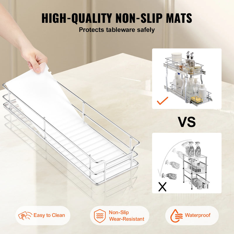 VEVOR 2-līmeņu izvelkamais skapja organizators zem izlietnes 21 x 22 cm