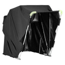 VEVOR motocikla uzglabāšanas nojume ar drošības slēdzeni, 600D Oksfordas auduma atverama tipa garāžas telts, pastiprināts vissezonu motocikla pārsegs ar ventilācijas logiem, 279 × 109,5 × 160 cm āra transportlīdzekļa nojume, melna