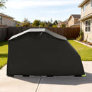 VEVOR motocikla uzglabāšanas nojume ar drošības slēdzeni, 600D Oksfordas auduma atverama tipa garāžas telts, pastiprināts vissezonu motocikla pārsegs ar ventilācijas logiem, 279 × 109,5 × 160 cm āra transportlīdzekļa nojume, melna