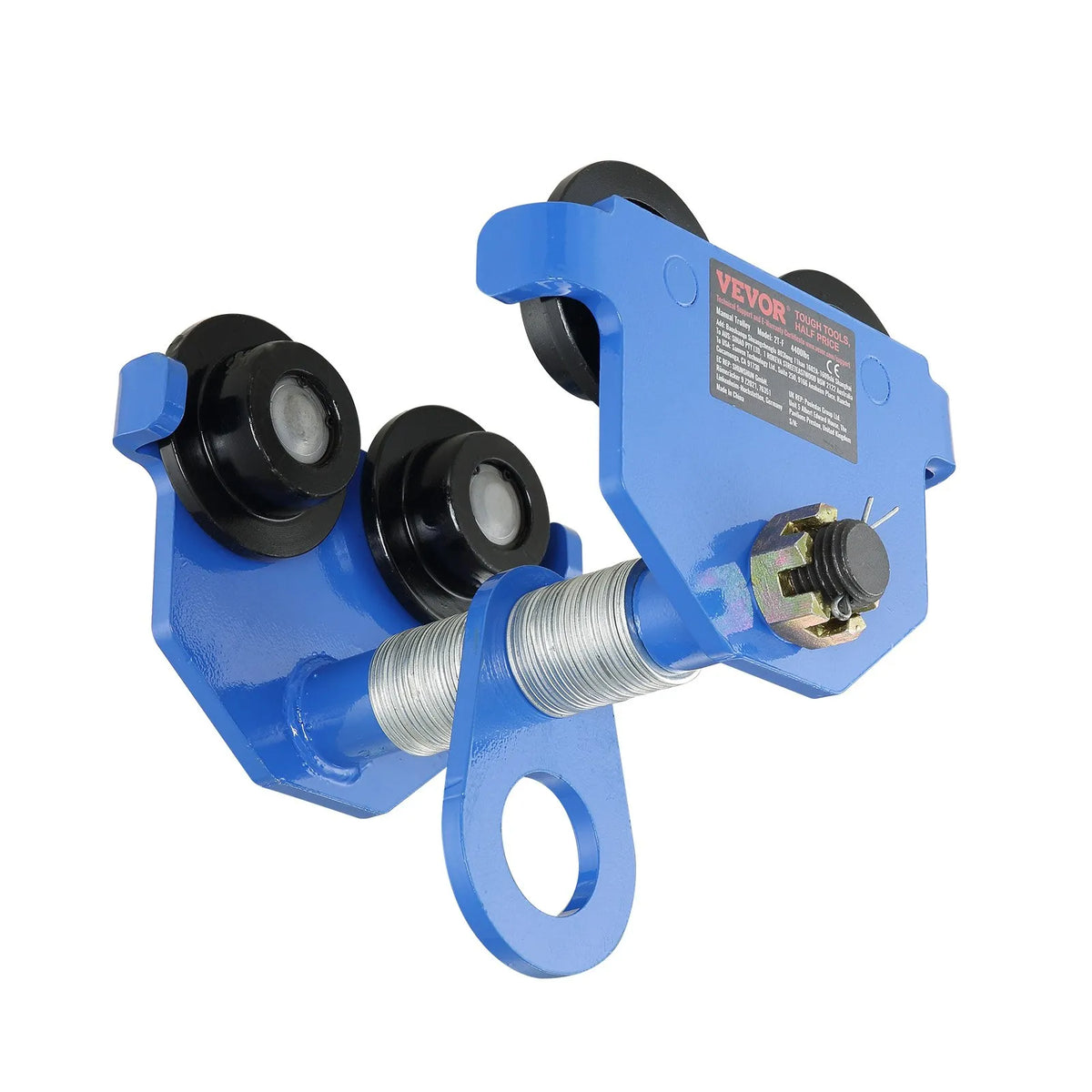 VEVOR Manual Machinery Skates, 2 Tonne Capacity, Push Beam Trolley with Dual Wheels, Adjustable I-Beam Flange Width 63.5–177.8 mm, Heavy-Duty Alloy Steel Lifting Trolley for Straight and Curved I-Beams in Garages and Workshops