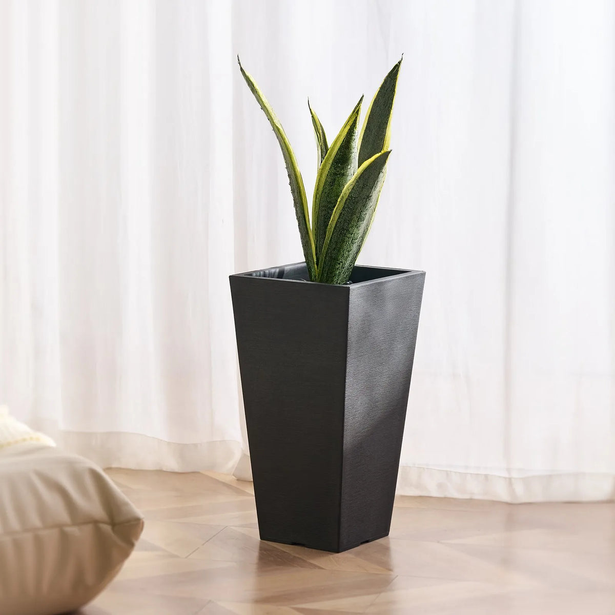 Augsti stādītāji, komplekts ar 2 kvadrātveida konusveida stādītājiem, 56 cm, piemēroti āra un iekštelpu lietošanai