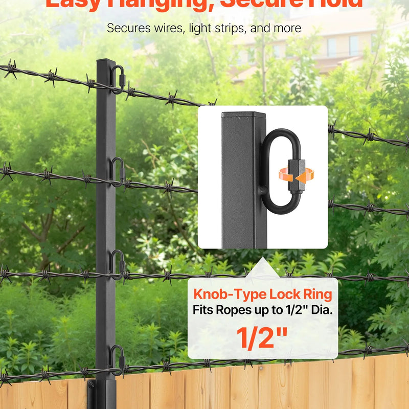 Žoga paaugstinājuma turētāji, 8 gab., 60,5 cm virsmā stiprināmi žoga augstuma pagarinājuma balsti