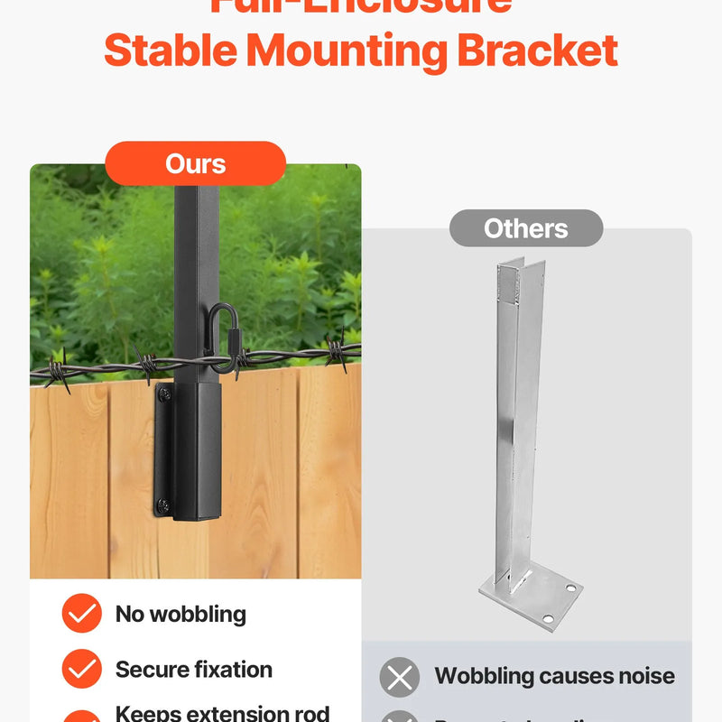 Žoga paaugstinājuma turētāji, 8 gab., 60,5 cm virsmā stiprināmi žoga augstuma pagarinājuma balsti