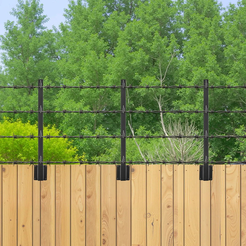 Žoga paaugstinājuma turētāji, 8 gab., 60,5 cm virsmā stiprināmi žoga augstuma pagarinājuma balsti