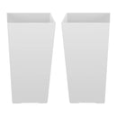 VEVOR augsti puķu podi 2 gab., 550 mm konusveida dizains, plastmasas puķu podi ar riteņiem, iekšējo podu un drenāžas atverēm, piemēroti iekštelpām un ārtelpām, balti - ZEMLETES.LV