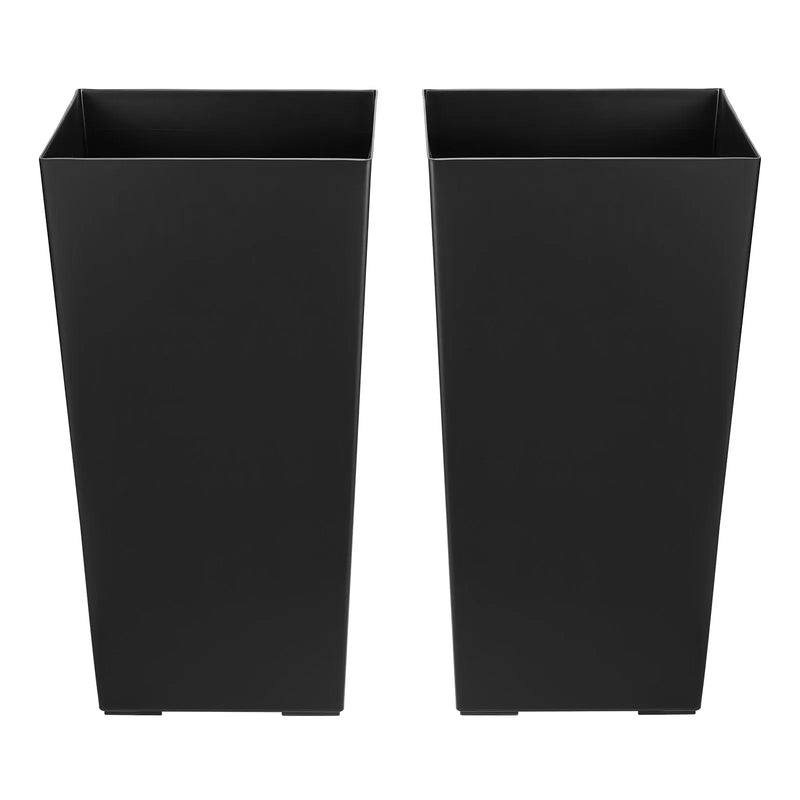 VEVOR augsti puķu podi 2 gab., 550 mm konusveida dizains, plastmasas puķu podi ar riteņiem, iekšējo podu un drenāžas atverēm, piemēroti iekštelpām un ārtelpām, melni - ZEMLETES.LV