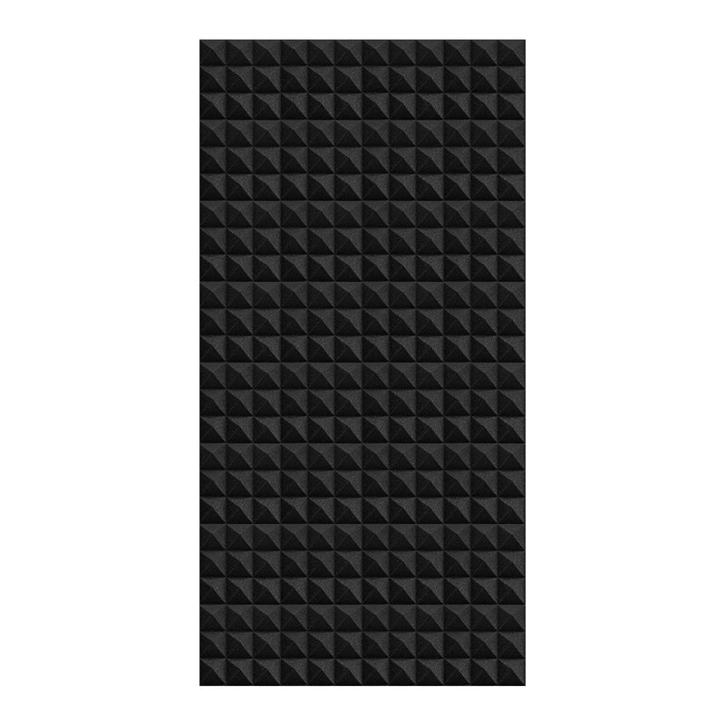 Akustiskie putuplasta paneļi, 4 gab., 122 × 61 × 5 cm, piramīdas formas skaņas izolācijas sienas paneļi, ugunsdroši skaņas slāpējoši paneļi studijai, sienām un griestiem, melni