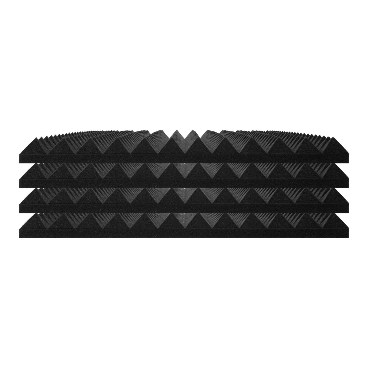 Acoustic Foam Panels, 4 pcs, 122 × 61 × 5 cm, Pyramid-shaped Sound Insulation Wall Panels, Fire-resistant Sound Dampening Panels for Studio, Walls and Ceilings, Black