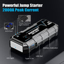 AVAPOW G03 automašīnas akumulatora palaišanas ierīce 2000 A, 12 000 mAh, ar QC 3.0 USB izeju un LED lukturi, melna