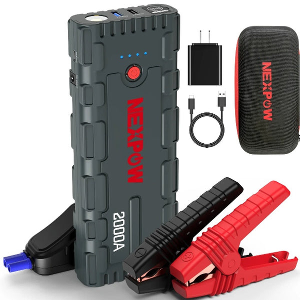 AVAPOW G17 12V auto starteris 2000A automašīnas akumulatora starteris, 12000mAh jauda.