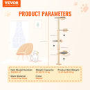 VEVOR sienas stiprināms kaķu plauktu komplekts ar platformu – koka formas kaķu mēbeles