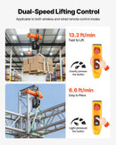 VEVOR elektriskais ķēdes pacēlājs 1000 kg ar 3 m pacelšanas augstumu, 230 V vienfāzes, ar 100 m bezvadu un 2,4 m vadu tālvadību, rūpnīcām, noliktavām un garāžām - ZEMLETES.LV