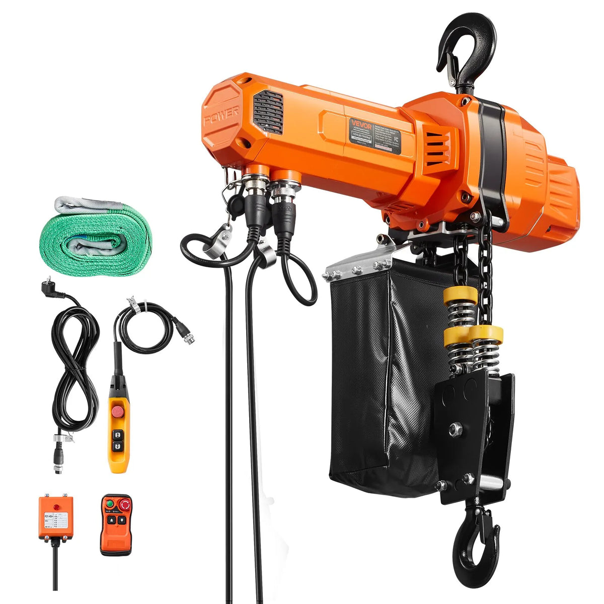 VEVOR elektriskais ķēdes pacēlājs 1000 kg ar 3 m pacelšanas augstumu, 230 V vienfāzes, ar 100 m bezvadu un 2,4 m vadu tālvadību, rūpnīcām, noliktavām un garāžām - ZEMLETES.LV