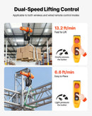 VEVOR elektriskais ķēdes pacēlājs 1000 kg, pacelšanas augstums 6 m, 230 V vienfāzes griestu celtnis ar 4,5 m vadu pulti, G100 ķēde, piemērots rūpnīcām, noliktavām un garāžām - ZEMLETES.LV