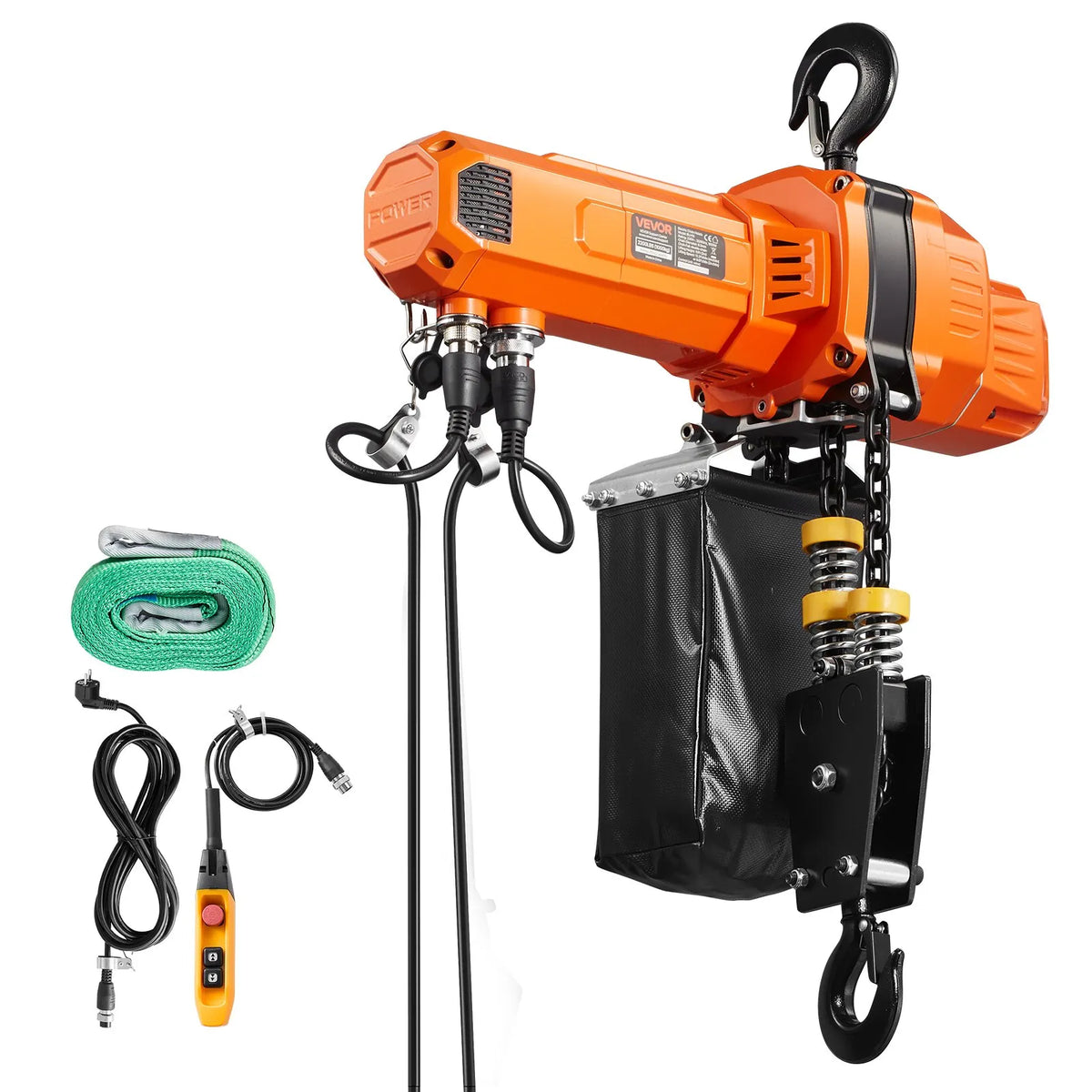 VEVOR elektriskais ķēdes pacēlājs 1000 kg, pacelšanas augstums 6 m, 230 V vienfāzes griestu celtnis ar 4,5 m vadu pulti, G100 ķēde, piemērots rūpnīcām, noliktavām un garāžām - ZEMLETES.LV